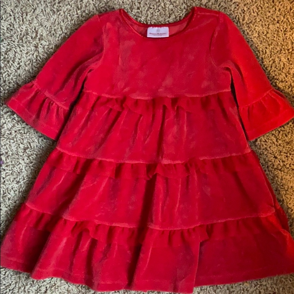 Hanna Andersson Velour ValentineTwirl Dress 90 3T